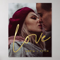 Liebe Modernes Kalligraphiepaar Foto Gold