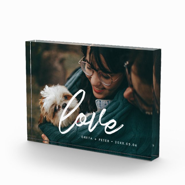 Liebe - modernes Typografie-Overlay-Paar Fotoblock (Rechts)