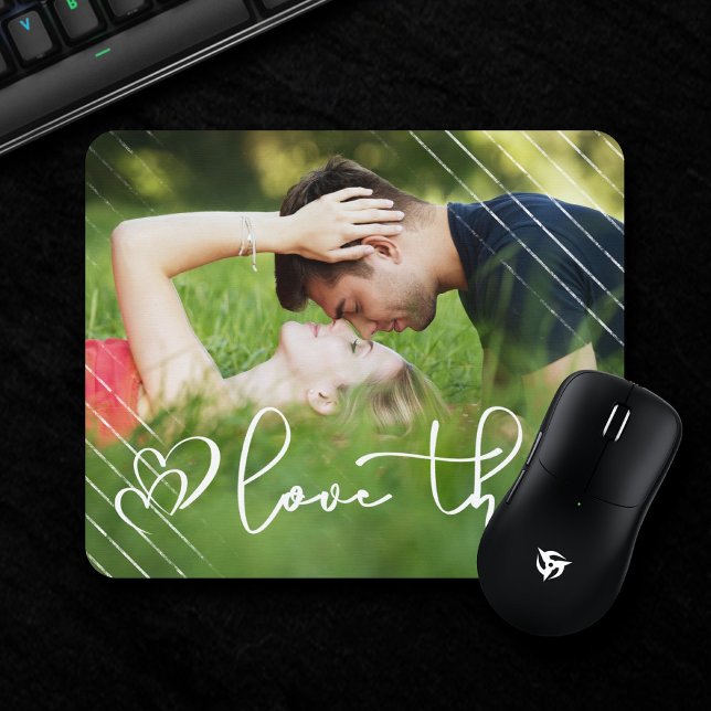 Liebe | Modernes Urban Lässig Script Foto Mousepad (Von Creator hochgeladen)