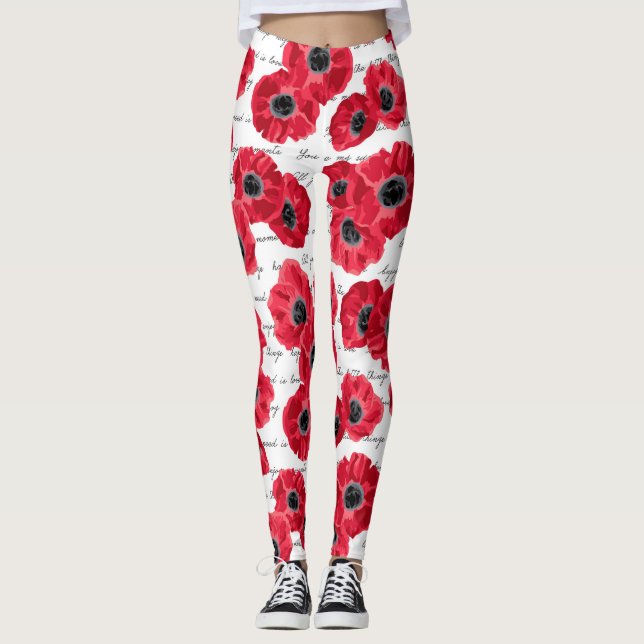 Liebe Mohn Leggings (Vorderseite)