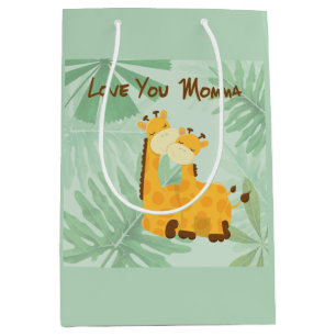 Liebe Momma Two Giraffes Mother's Day Mittlere Geschenktüte