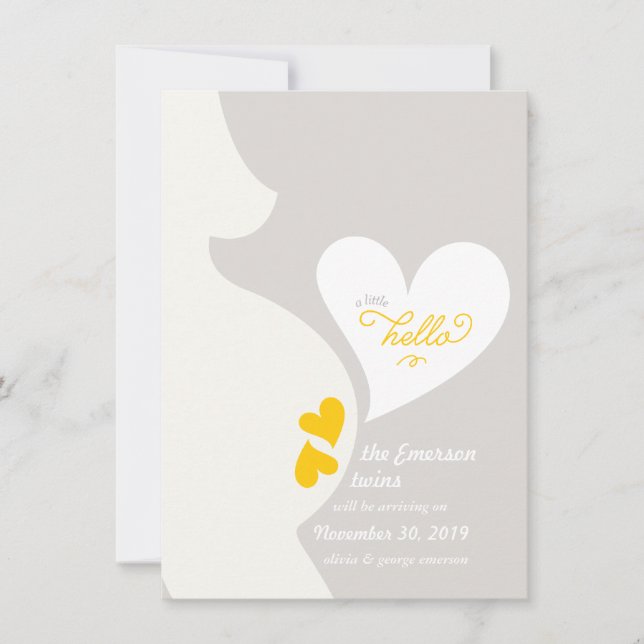 Liebe Mommy's Tummy Twins Schwangerschaft Ankündig Ankündigung (Vorderseite)