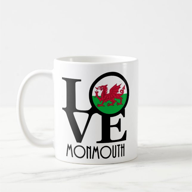 LIEBE Monmouth Wales Kaffeetasse (Links)
