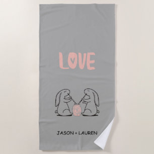 Liebe Monogram Beach Handtuch