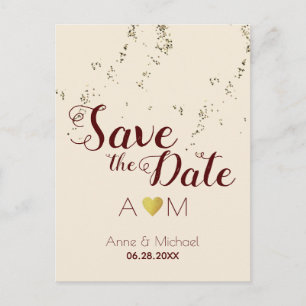 Liebe Monogram + Wedding rett-the-date elegant Ankündigungspostkarte