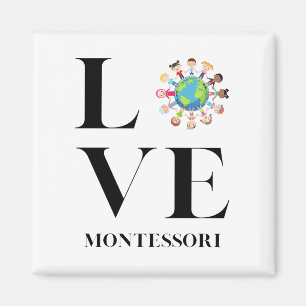 Liebe   Montessori   Kinder auf der ganzen Welt Magnet