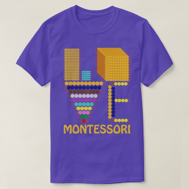 Liebe Montessori Lehrerin Bildung zurück zur Schul T-Shirt (Design vorne)