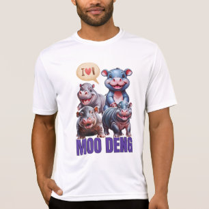 Liebe moo Deng Thai lustige kleine Babyhippo T-Shirt