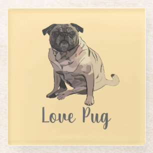 Liebe Mops Glasuntersetzer