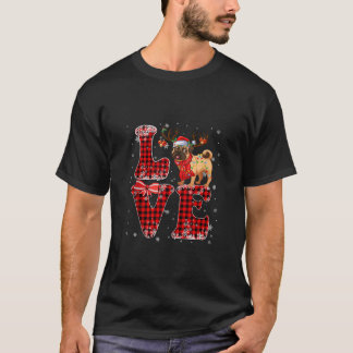 Liebe Mops Hund hässlich Weihnachten für Frauen Mä T-Shirt