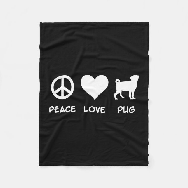 Liebe Mops | Mops Dog Lovers Gift Fleecedecke (Vorderseite)
