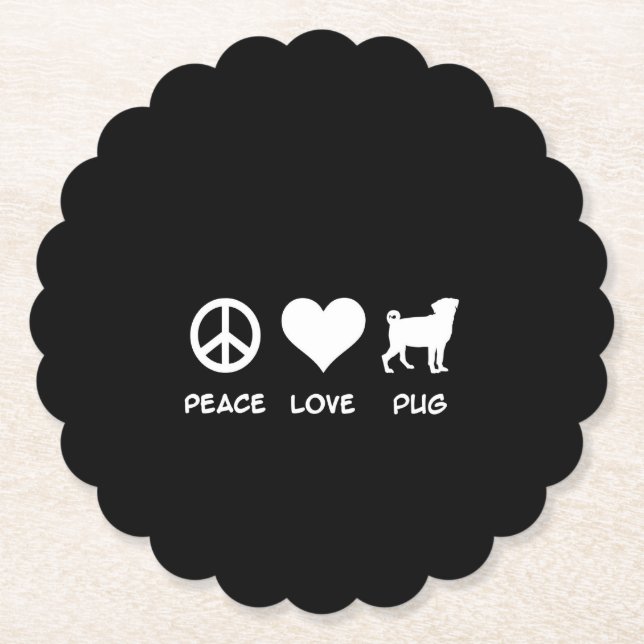 Liebe Mops | Mops Dog Lovers Gift Untersetzer (Vorderseite)
