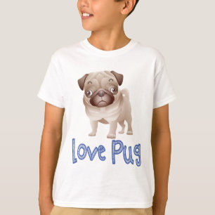 Liebe Mops Welpen-Hund Grafik-T - Shirt