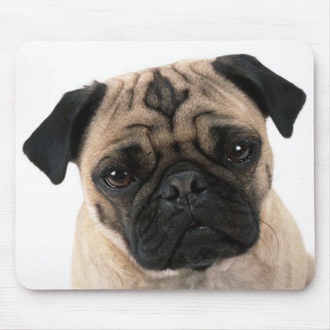 Liebe Mops Welpen Hund mit Herzmuskel Mousepad (Vorne)