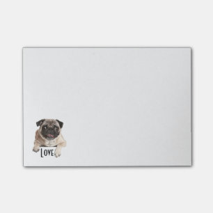 Liebe Mops Welpen Hund Post IT Sticknotes Post-it Klebezettel