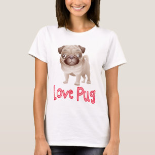 Liebe Mops Welpendog Graphic T - Shirt