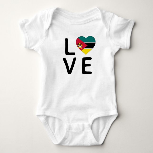 Liebe - Mosambik-Flagge Baby Strampler (Vorderseite)