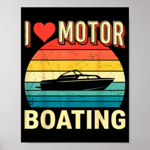 Liebe Motorboot Boot Kapitän Ponton See Poster