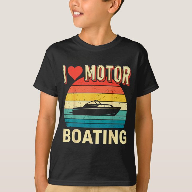 Liebe Motorbootfahren Bootskapitän Pontonsee T-Shirt (Vorderseite)