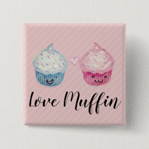 Liebe-Muffin-Cupcakes Button