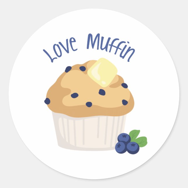 Liebe Muffin Runder Aufkleber (Vorderseite)