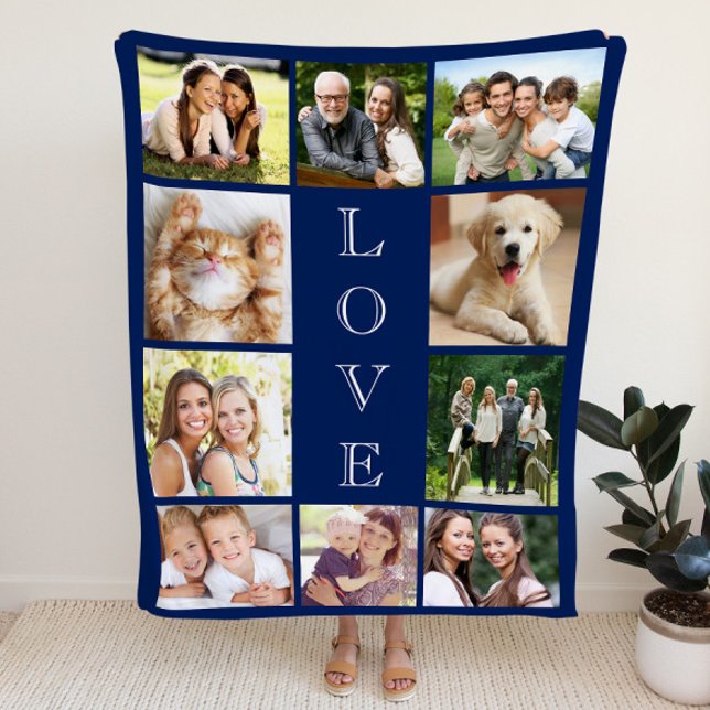Liebe Multi-Foto Collage Personalisiert Blue Sherpadecke (Von Creator hochgeladen)