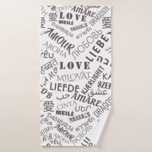 LIEBE - Multi Language - Customizable Internationa Badhandtuch Set