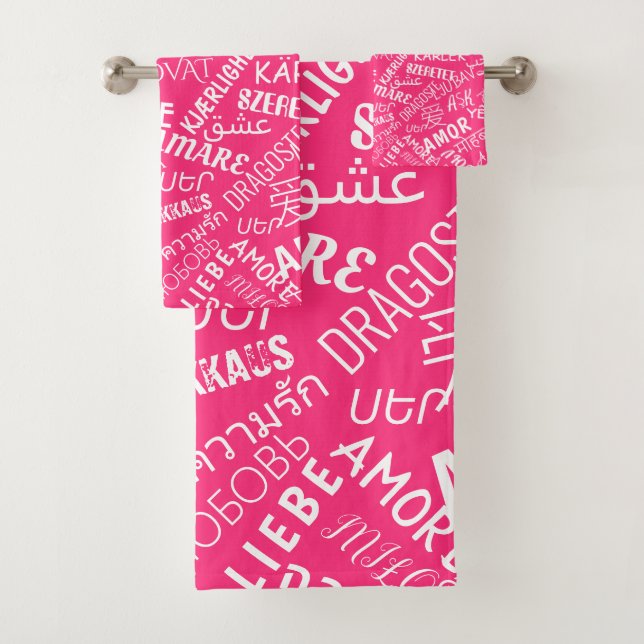 LIEBE - Multi Language - Customizable Internationa Badhandtuch Set (Insitu)