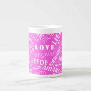 LIEBE - Multi Language - Customizable Internationa Prozellantasse