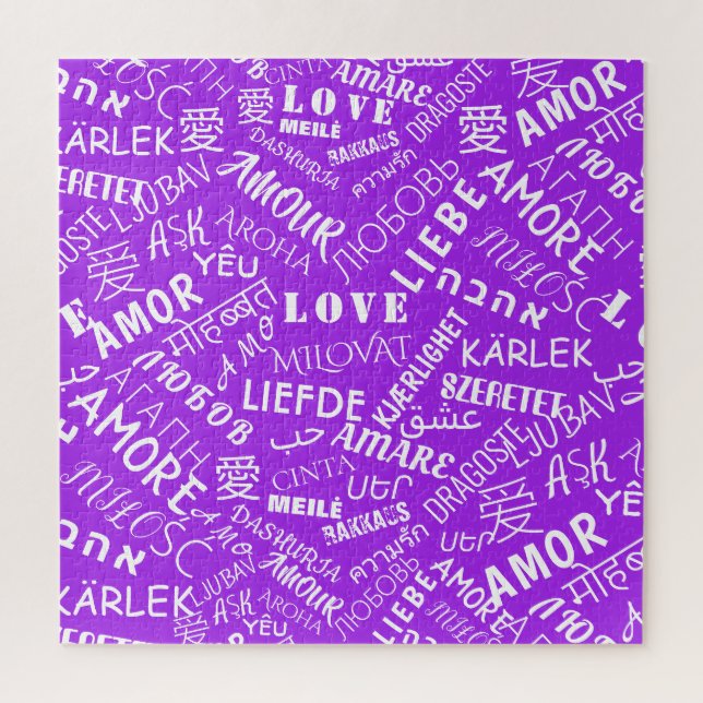 LIEBE - Multi Language International - Farbe auswä Puzzle (Vertikal)