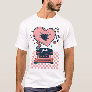 Liebe Music, Record Player, Valentin T-Shirt