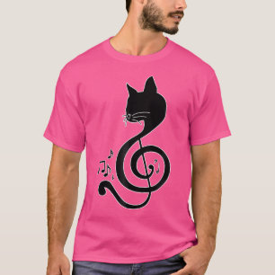 Liebe Musik Katze Musiknote Musikalische Note Pian T-Shirt