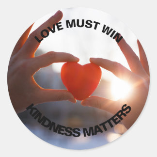 Liebe muss 3" Aufkleber gewinnen