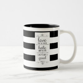 Liebe muss ehrliche Bibel-Vers-Kaffee-Tasse Zweifarbige Tasse