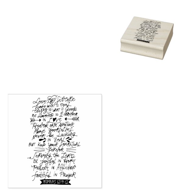 Liebe muss Sincere Valentines Bible Verse sein Gummistempel (Stempel)
