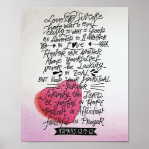 Liebe muss Sincere Valentines Bible Verse sein Poster