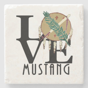 LIEBE Mustang Oklahoma Steinuntersetzer