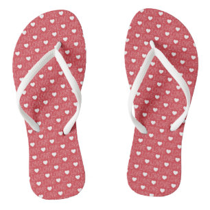 Liebe Muster Flip Flops - Weiße Kontur