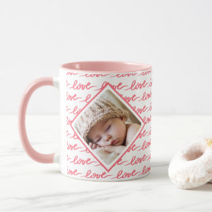 Liebe Muster Zwei Foto Rosa Valentinstag Tasse