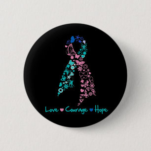 Liebe-Mut-Hoffnungs-Schmetterling - Button