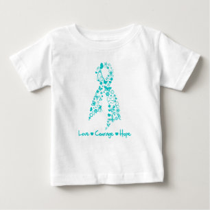 Liebe-Mut-Hoffnungs-Schmetterling - Eierstockkrebs Baby T-shirt