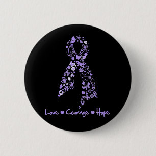 Liebe-Mut-Hoffnungs-Schmetterling - General Cancer Button