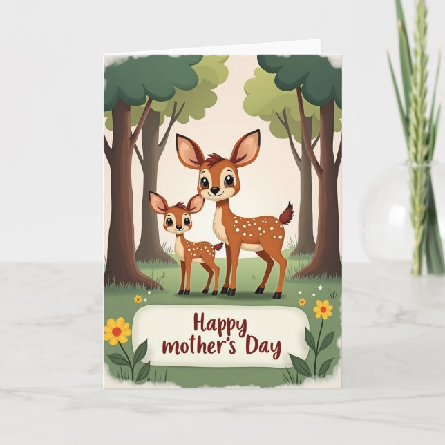 Liebe Mutter Hirsch Tag Karte (Vorderseite)