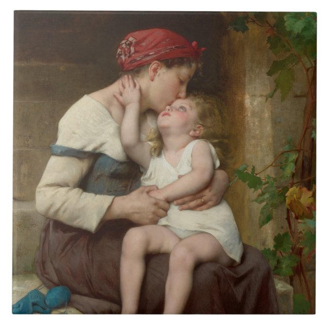 Liebe Mutter mit ihrem Adorable Child (Perrault) Fliese (Vorderseite)