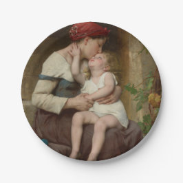 Liebe Mutter mit ihrem Adorable Child (Perrault) Pappteller