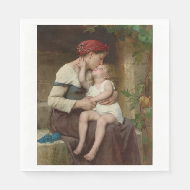 Liebe Mutter mit ihrem Adorable Child (Perrault) Serviette (Vorderseite)
