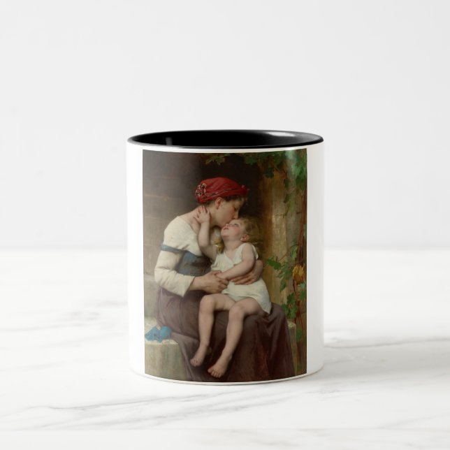 Liebe Mutter mit ihrem Adorable Child (Perrault) Zweifarbige Tasse (Mittel)
