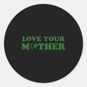 Liebe Mutter vintage umweltfreundlicher Tag Runder Aufkleber