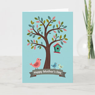 Liebe Mutter Vogel Familienkarte Karte