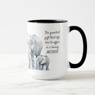 Liebe Mutter Zitat Elefant & Kind Tasse